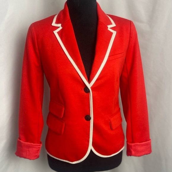 Vintage GAP “The Academy Blazer” in Vermilion w/ White Contrast Piping - Picture 6 of 12